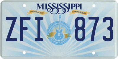 MS license plate ZFI873