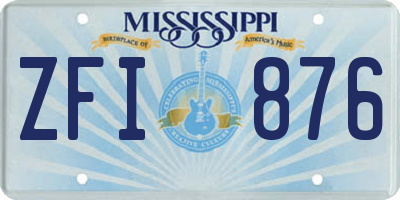 MS license plate ZFI876