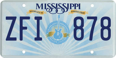 MS license plate ZFI878