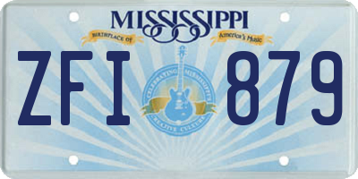 MS license plate ZFI879
