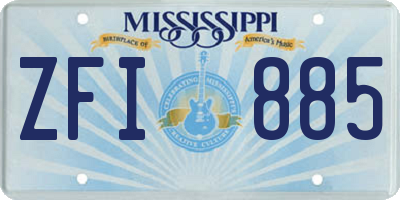 MS license plate ZFI885