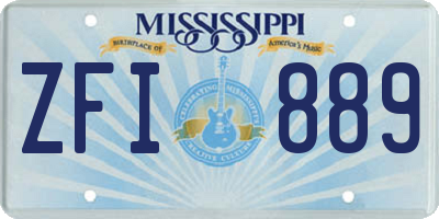 MS license plate ZFI889