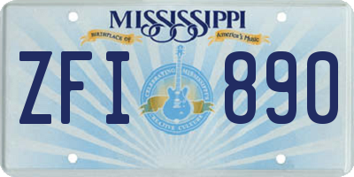 MS license plate ZFI890