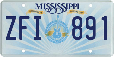 MS license plate ZFI891