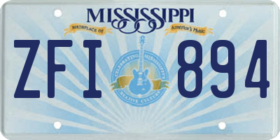 MS license plate ZFI894