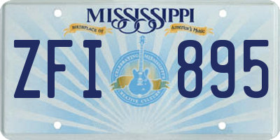 MS license plate ZFI895