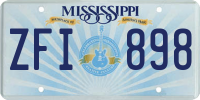 MS license plate ZFI898