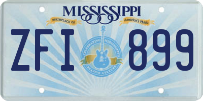 MS license plate ZFI899