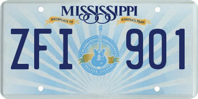 MS license plate ZFI901