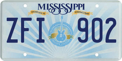 MS license plate ZFI902