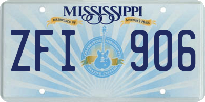 MS license plate ZFI906