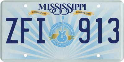 MS license plate ZFI913