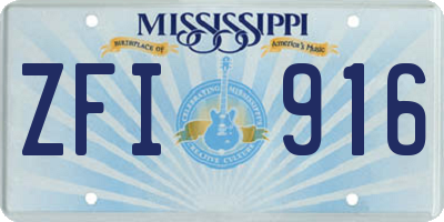 MS license plate ZFI916