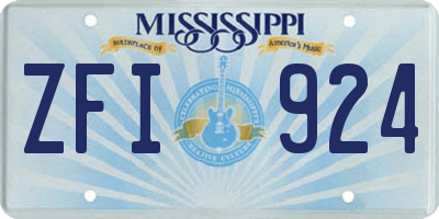 MS license plate ZFI924