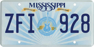 MS license plate ZFI928