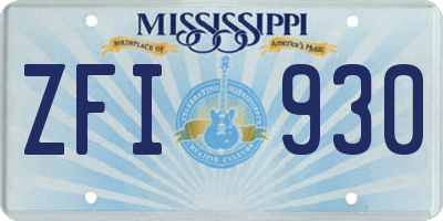 MS license plate ZFI930