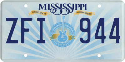 MS license plate ZFI944