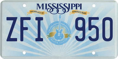 MS license plate ZFI950