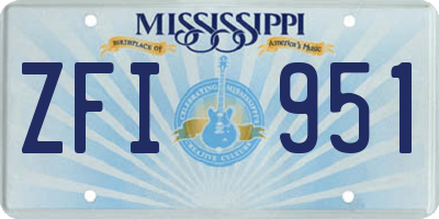 MS license plate ZFI951