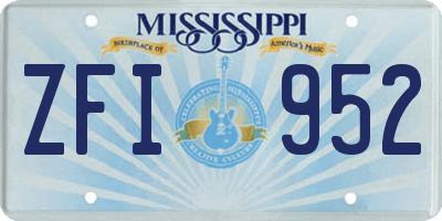 MS license plate ZFI952