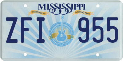 MS license plate ZFI955