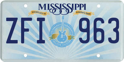 MS license plate ZFI963