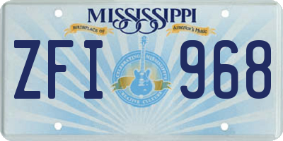 MS license plate ZFI968