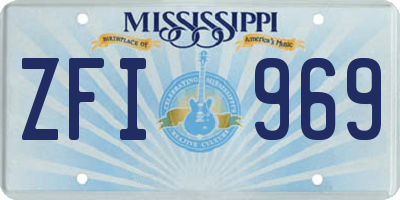 MS license plate ZFI969