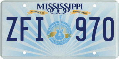 MS license plate ZFI970