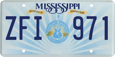 MS license plate ZFI971