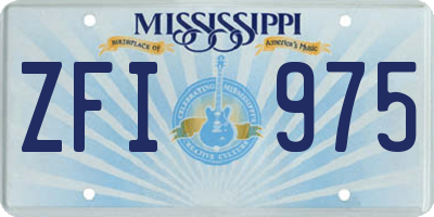 MS license plate ZFI975