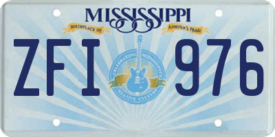 MS license plate ZFI976
