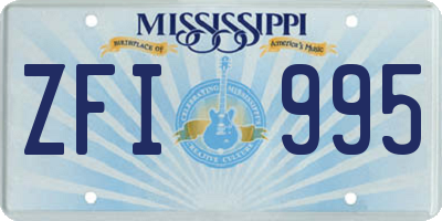 MS license plate ZFI995
