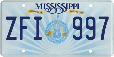 MS license plate ZFI997