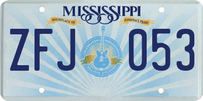 MS license plate ZFJ053