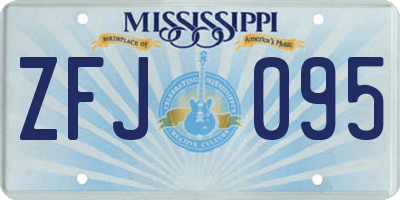 MS license plate ZFJ095