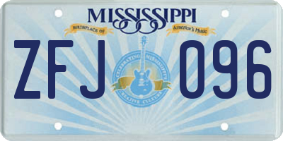 MS license plate ZFJ096