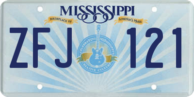 MS license plate ZFJ121