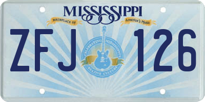 MS license plate ZFJ126