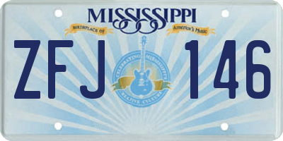 MS license plate ZFJ146