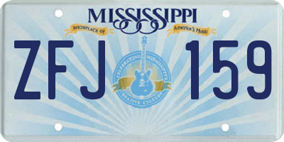 MS license plate ZFJ159