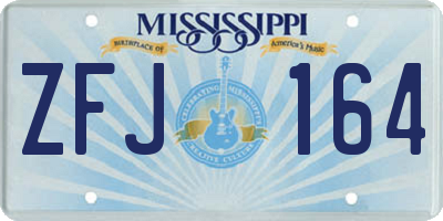 MS license plate ZFJ164