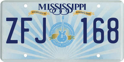 MS license plate ZFJ168