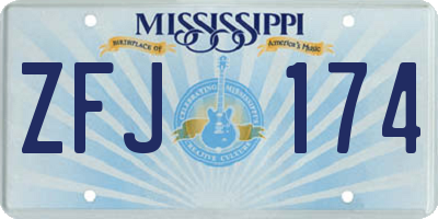 MS license plate ZFJ174