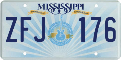 MS license plate ZFJ176