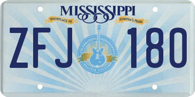 MS license plate ZFJ180
