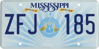 MS license plate ZFJ185