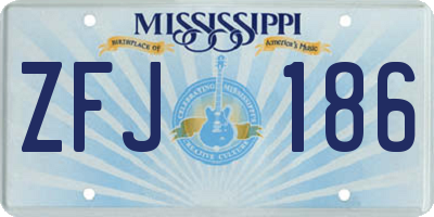 MS license plate ZFJ186