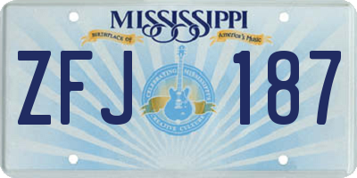 MS license plate ZFJ187
