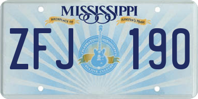 MS license plate ZFJ190